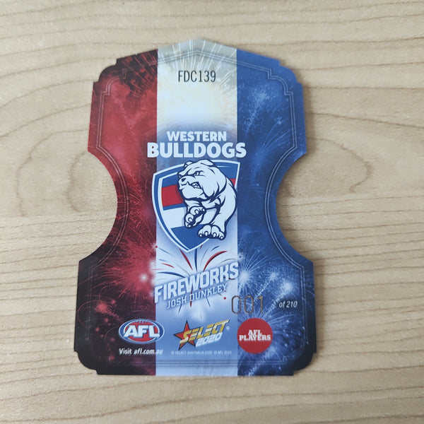 2020 Select Fireworks Josh Dunkley Western Bulldogs LOW NUMBER No.001/210