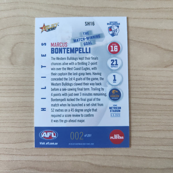 2020 Select Hilites Marcus Bontempelli Western Bulldogs LOW NUMBER No.002/251