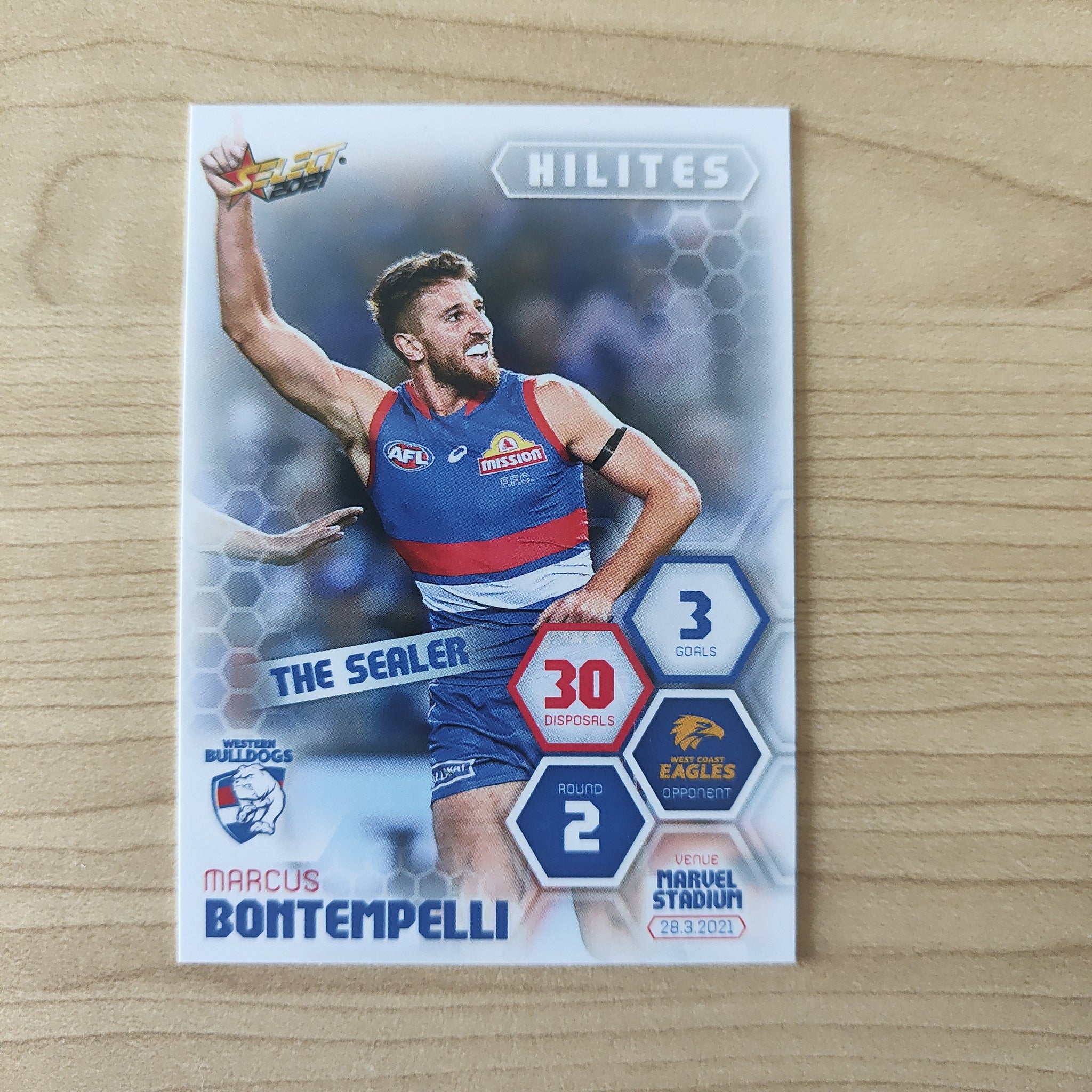 2021 Select Hilites Marcus Bontempelli Western Bulldogs LOW NUMBER No.005/284