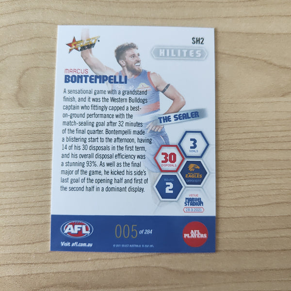 2021 Select Hilites Marcus Bontempelli Western Bulldogs LOW NUMBER No.005/284