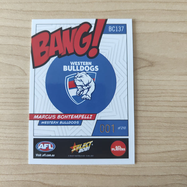 2021 Select Bang Marcus Bontempelli Western Bulldogs LOW NUMBER No.001/210