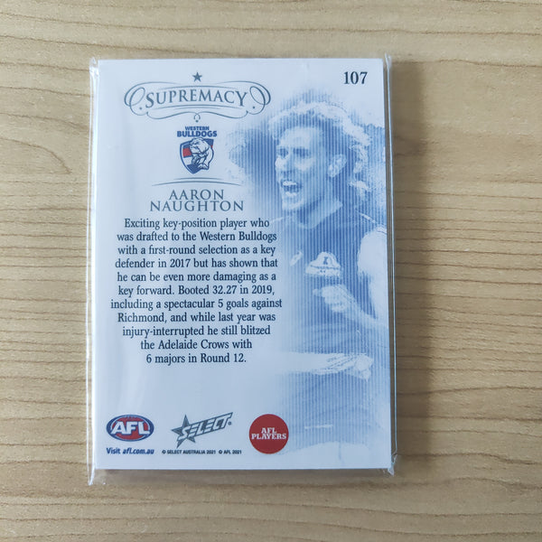 2021 Select Supremacy Base Card Aaron Naughton Western Bulldogs No.18/90