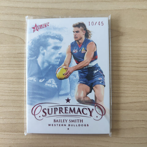2021 Select Supremacy Base Card Bailey Smith Western Bulldogs LOW NUMBER No.10/45