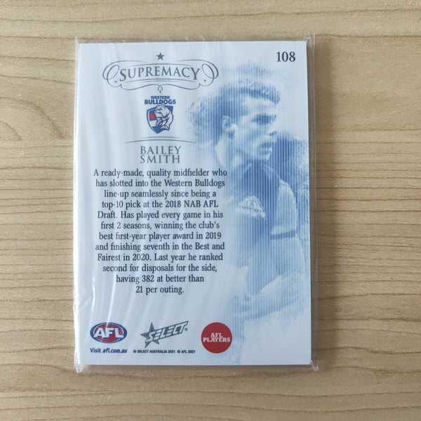 2021 Select Supremacy Base Card Bailey Smith Western Bulldogs LOW NUMBER No.10/45