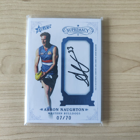 2021 Select Supremacy Franchise Future Signature Aaron Naughton Western Bulldogs LOW NUMBER No.07/70