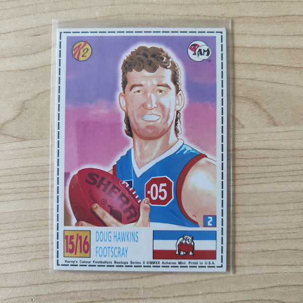Acheron Mint Studio Hades Korny's Colour Footballers Boxtops II Swap Cards Doug Hawkins Footscray Western Bulldogs 15/16