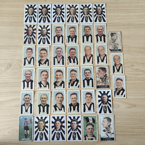 Mixed Lot of 39 Collingwood Football Club Cigarette Cards