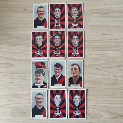 Mixed Lot of 12 Essendon Football Club Cigarette Cards