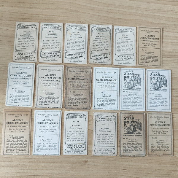 Mixed Lot of 18 Melbourne Football Club Cigarette Cards
