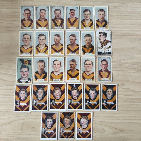 Mixed Lot of 27 Hawthorn Football Club Cigarette Cards