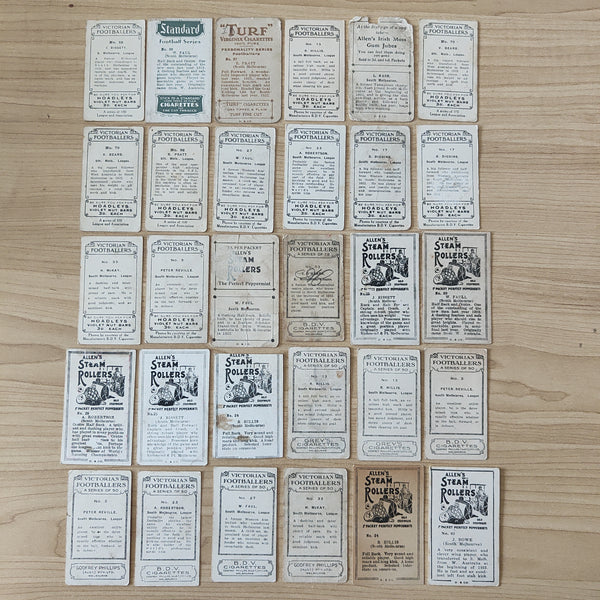 Mixed Lot of 30 South Melbourne Football Club Cigarette Cards