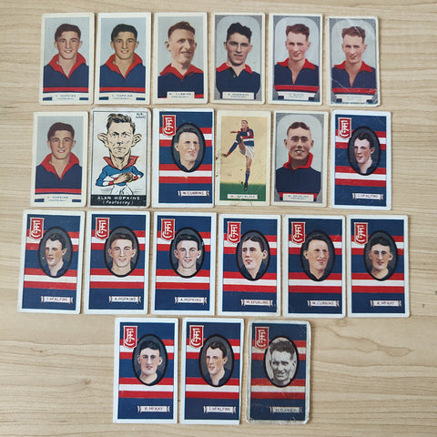 Mixed Lot of 21 Footscray Football Club Cigarette Cards