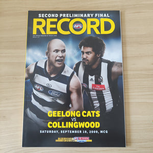 2009 2nd Preliminary Final AFL Football Record Geelong v Collingwood