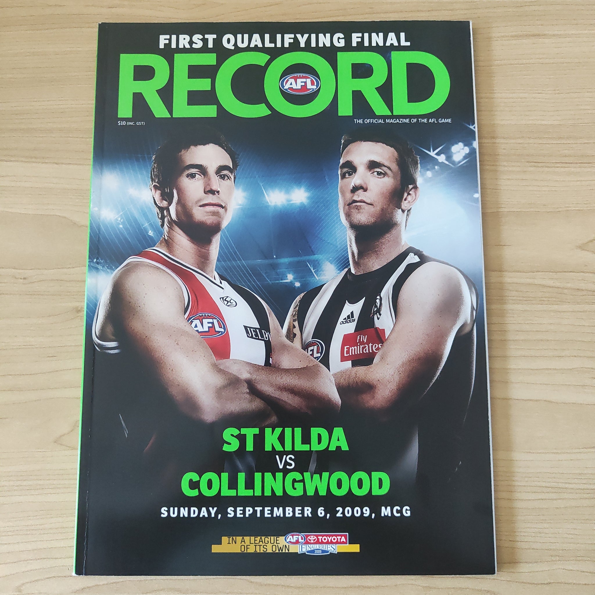 2009 Sept 6 1st Qualifying Final AFL Football Record St Kilda v Collingwood