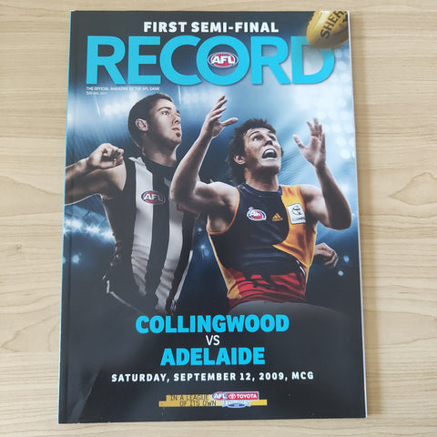 2009 Sept 12 1st Semi Final AFL Football Record Collingwood v Adelaide
