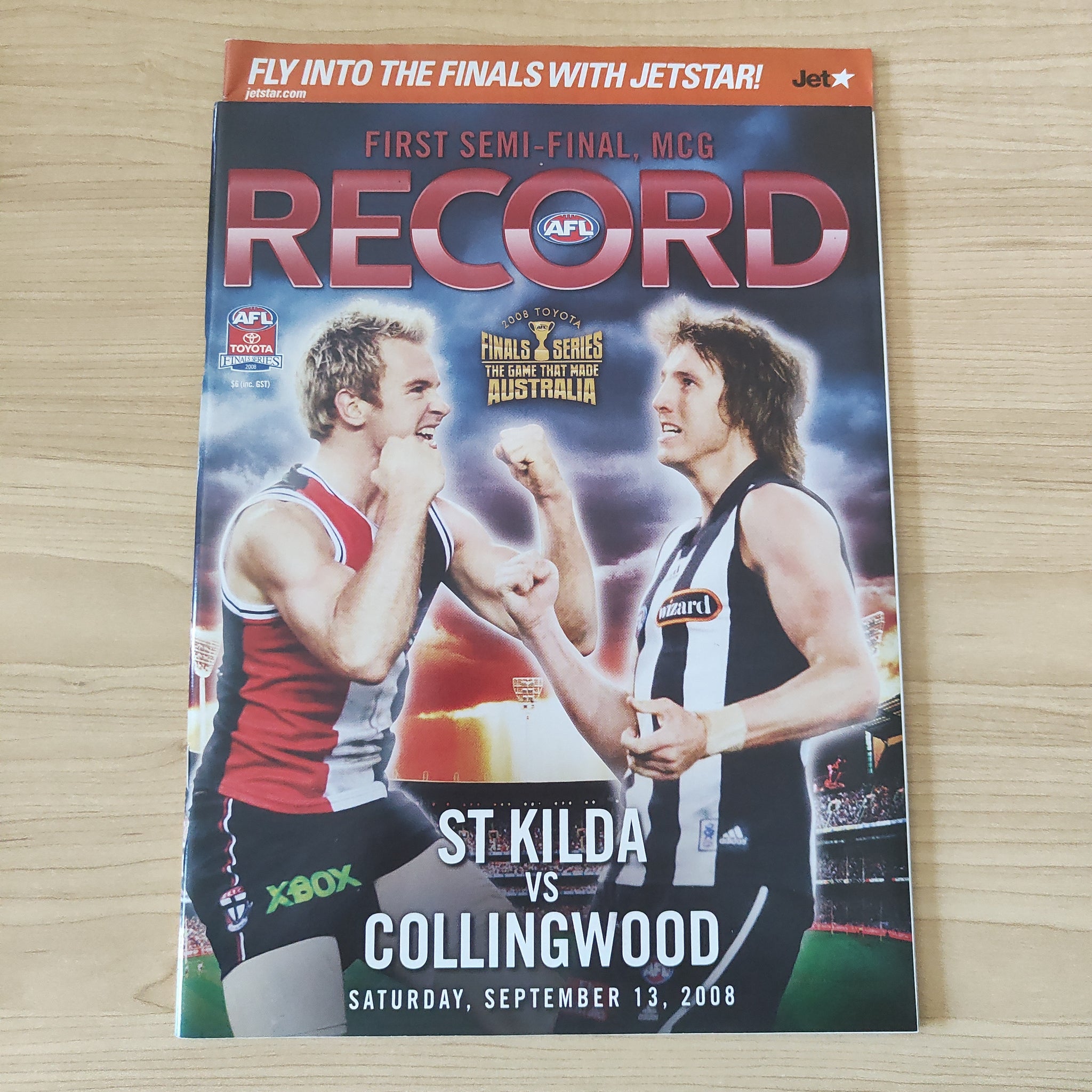 2008 Sept 13 1st Semi Final AFL Football Record St Kilda v Collingwood