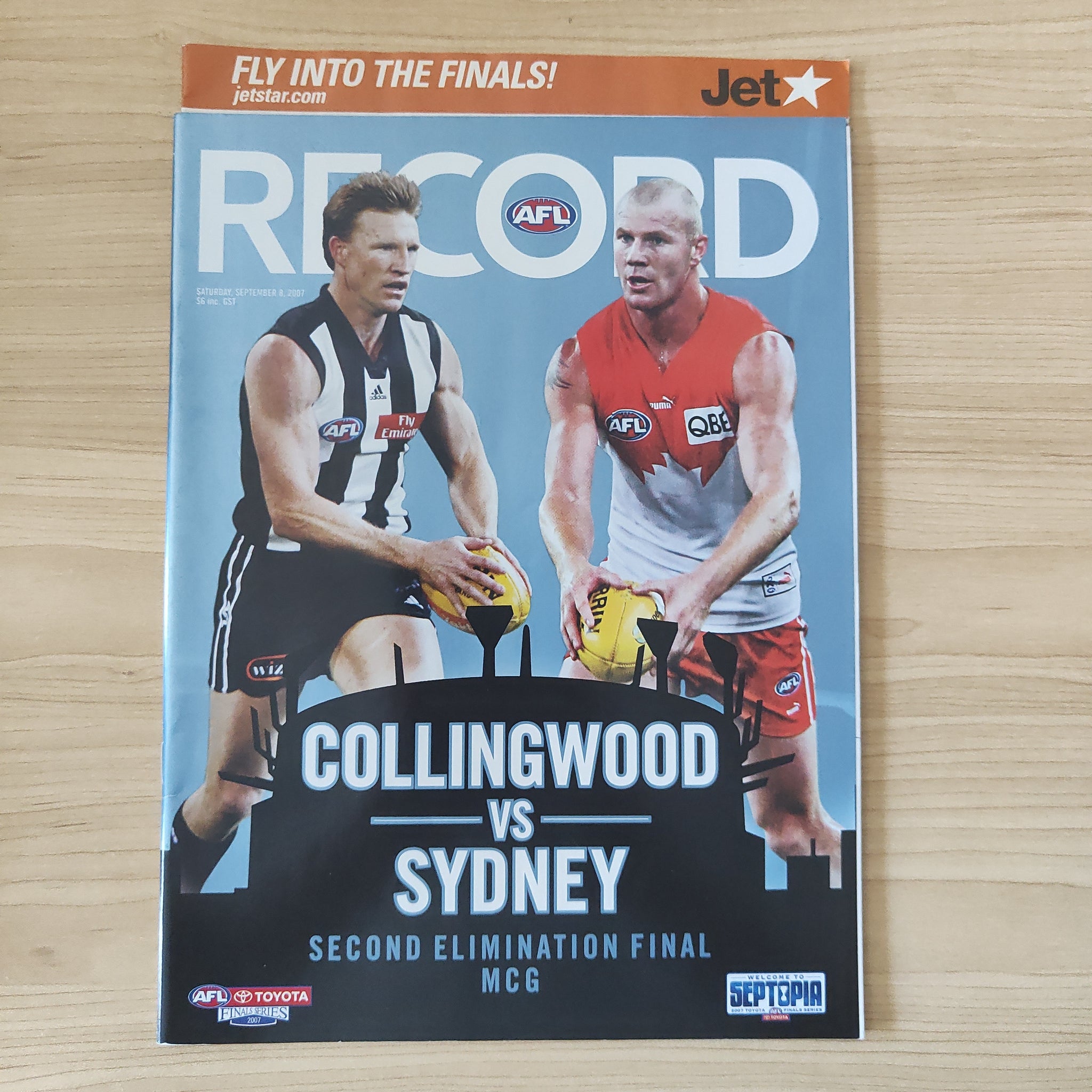 2007 Sept 8 2nd Elimination Final AFL Football Record Collingwood v Sydney