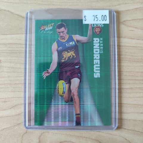 2022 AFL Select Prestige Green Parallel Harris Andrews Brisbane LOW NUMBER No.03/60