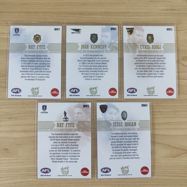 2016 Select Certified Medal Winners Set Complete Set Of 5 Cards