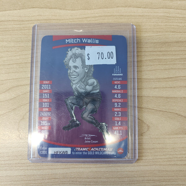 2021 AFL Teamcoach Gold Magic Wildcard MW-18 Mitch Wallis Western Bulldogs