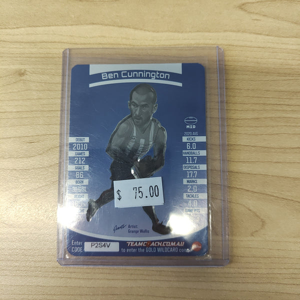 2021 AFL Teamcoach Gold Star Wildcard SW-12 Ben Cunnington North Melbourne