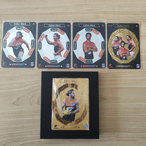 2022 Teamcoach Card Craft Callan Ward GWS Complete Set of 4 Cards + Redeemed 24k Gold Card