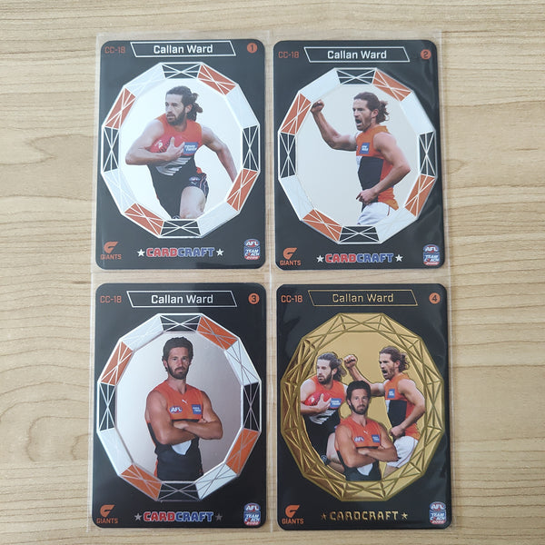2022 Teamcoach Card Craft Callan Ward GWS Complete Set of 4 Cards + Redeemed 24k Gold Card