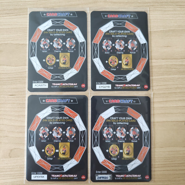 2022 Teamcoach Card Craft Callan Ward GWS Complete Set of 4 Cards + Redeemed 24k Gold Card