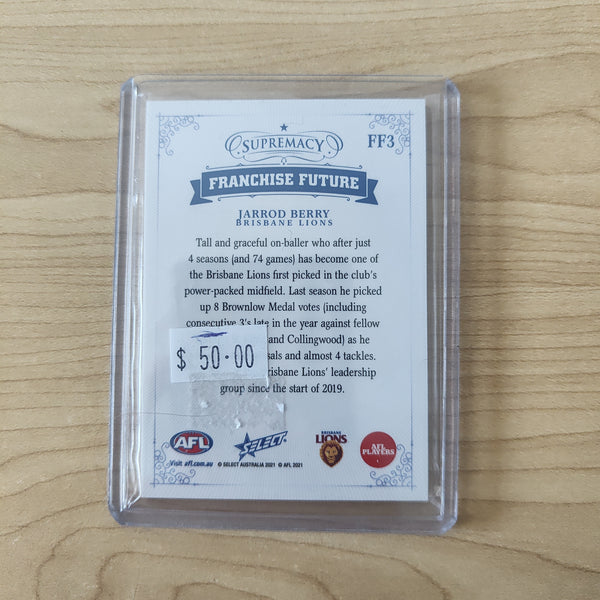 2021 Select Supremacy Franchise Future Jarrod Berry Brisbane No.66/70