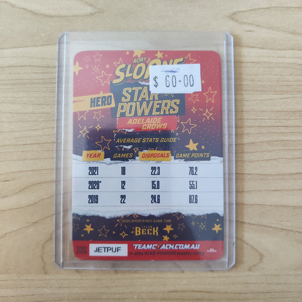 2022 Teamcoach Classic Star Powers Neon Rory Sloane Adelaide SP-02