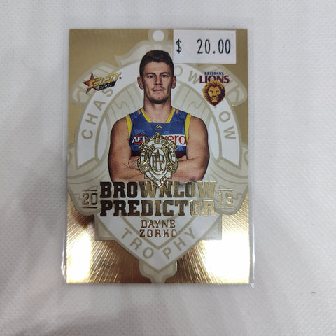 2019 Select Gold Brownlow Predictor Dayne Zorko Brisbane