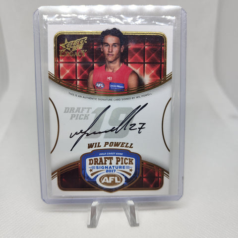 2018 Select Legacy Draft Pick Signature Wil Powell Gold Coast No.99/180