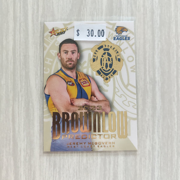 2023 Select Footy Stars Gold Brownlow Predictor Jeremy McGovern West Coast 097/260
