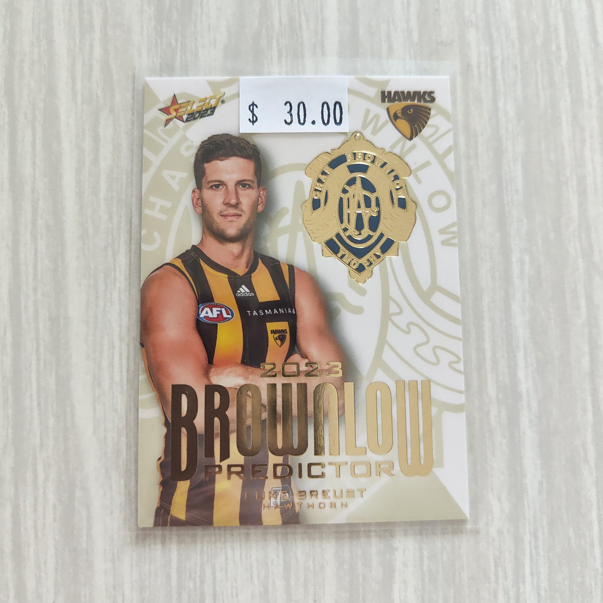 2023 Select Footy Stars Gold Brownlow Predictor Luke Breust Hawthorn 192/260