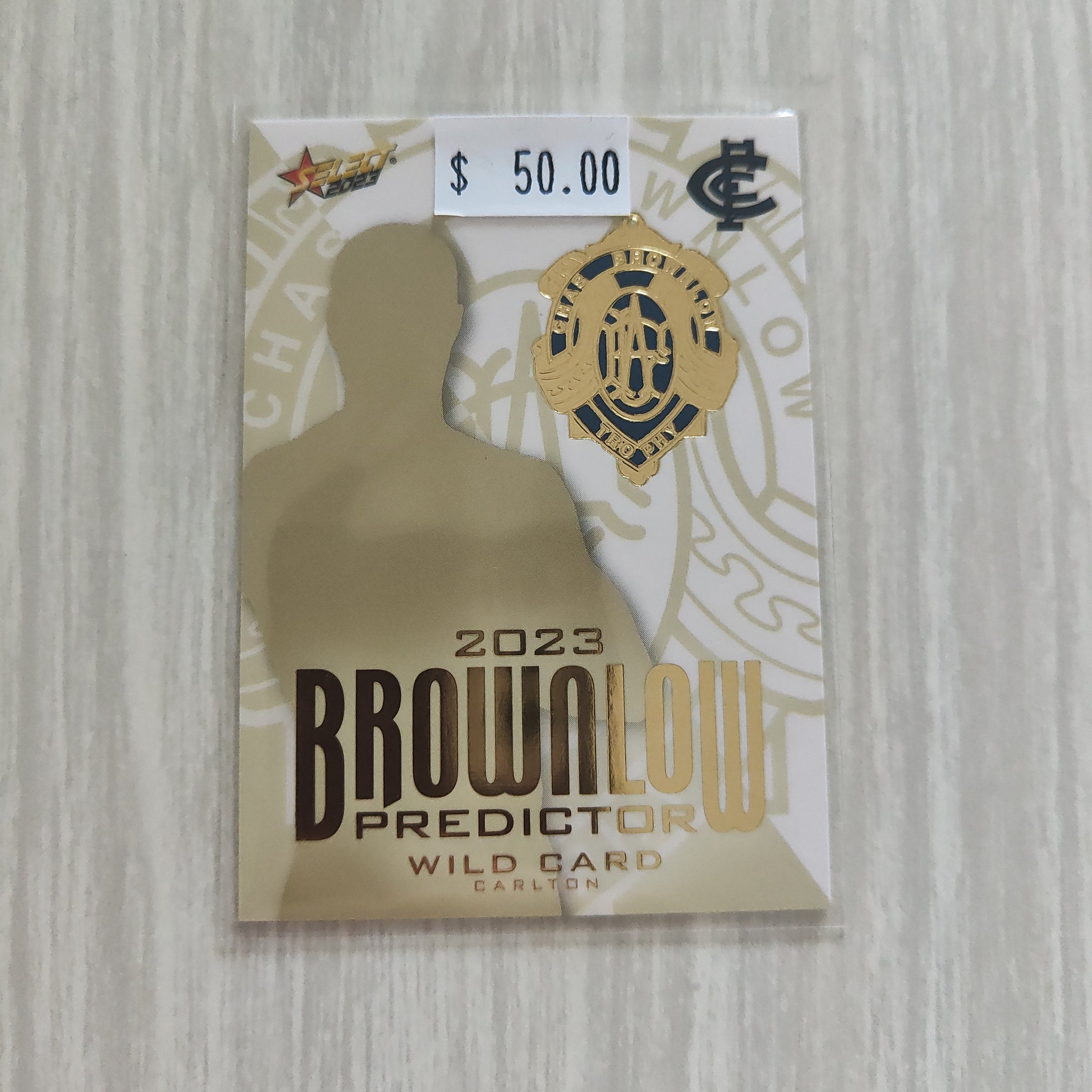 2023 Select Footy Stars Gold Brownlow Predictor Carlton Wild Card 201/260