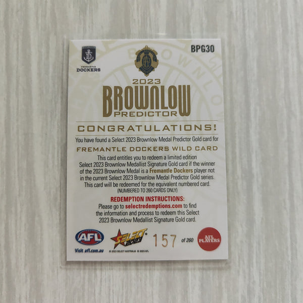 2023 Select Footy Stars Gold Brownlow Predictor Fremantle Wild Card 157/260