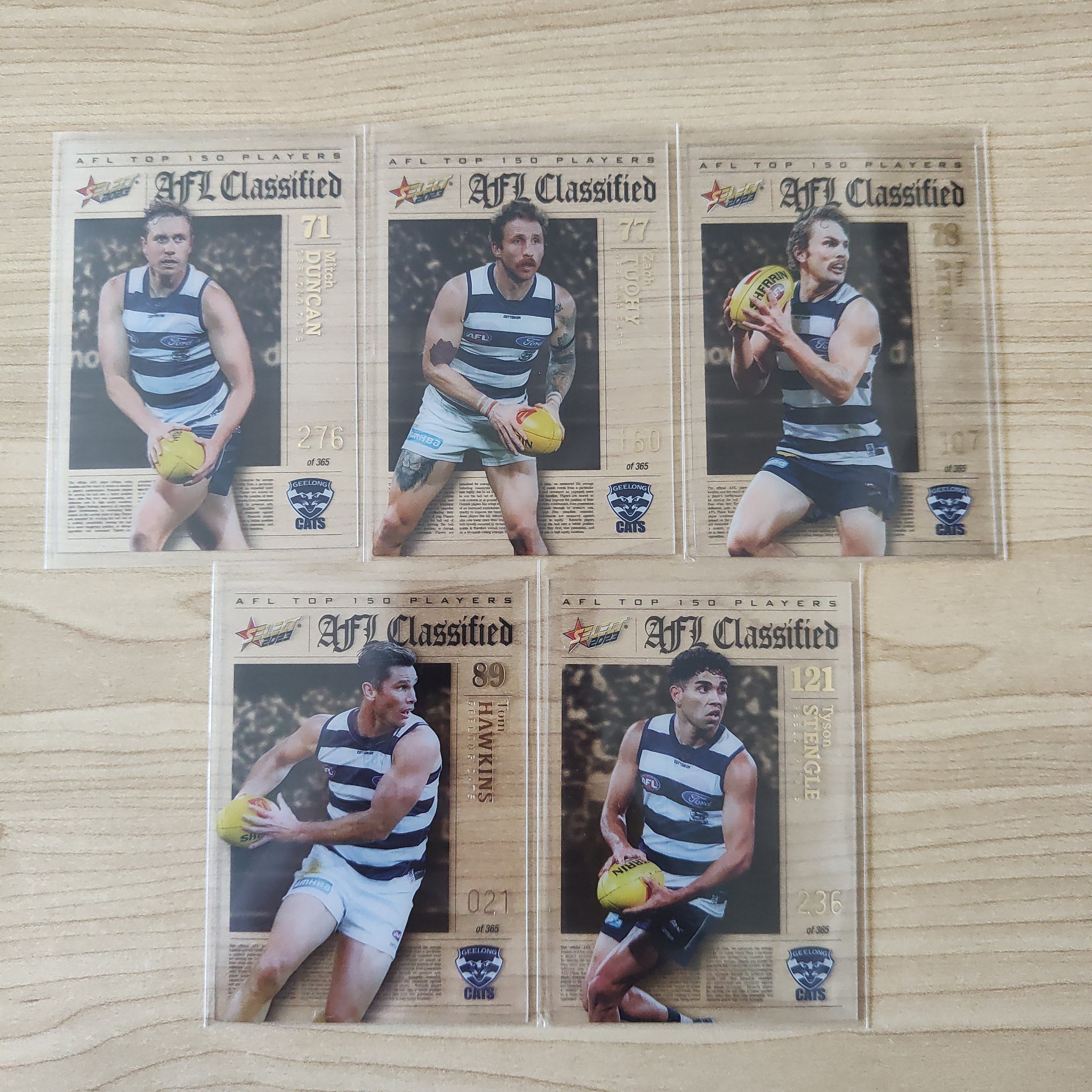 2023 Select Footy Stars AFL Classified Lot of 5 Geelong Players