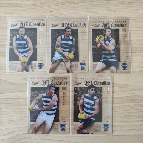 2023 Select Footy Stars AFL Classified Lot of 5 Geelong Players