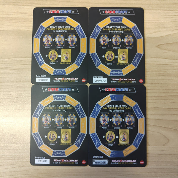 2022 Teamcoach Card Craft Josh Kennedy West Coast Complete Set of 4 Cards + Redeemed 24k Gold Card