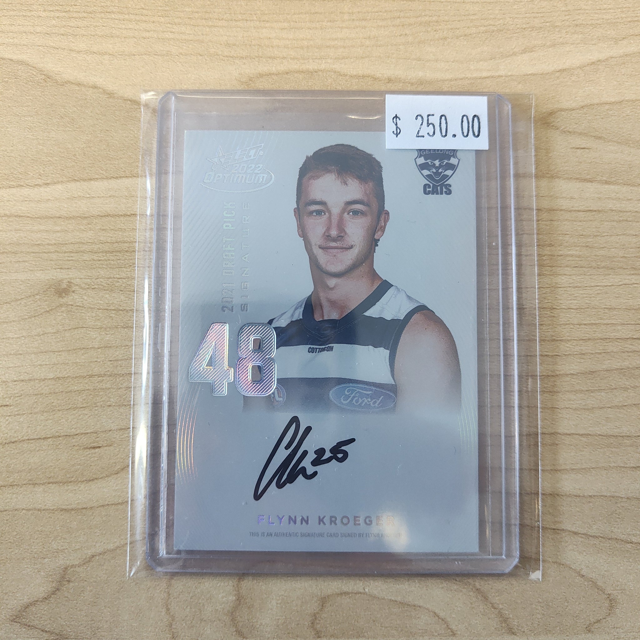 2022 AFL Select Optimum Platinum Draft Pick Signature Flynn Kroeger Geelong LOW NUMBER No.04/40
