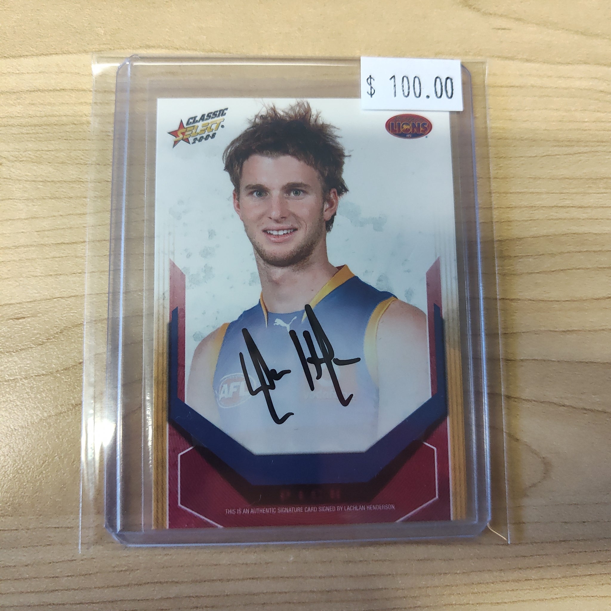 2008 Select Classic Draft Pick Gold Signature Card Lachlan Henderson PRINTING ERROR