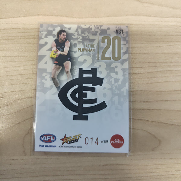 2023 Select Footy Stars Numbers Lachie Plowman Carlton 014/255