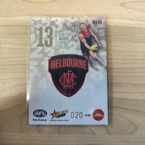 2023 Select Footy Stars Numbers Clayton Oliver Melbourne 020/255