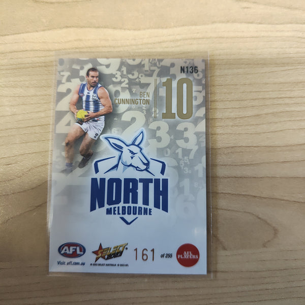 2023 Select Footy Stars Numbers Ben Cunnington North Melbourne 161/255