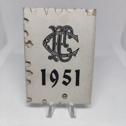 VFL 1951 Collingwood Football Club Members Season Ticket