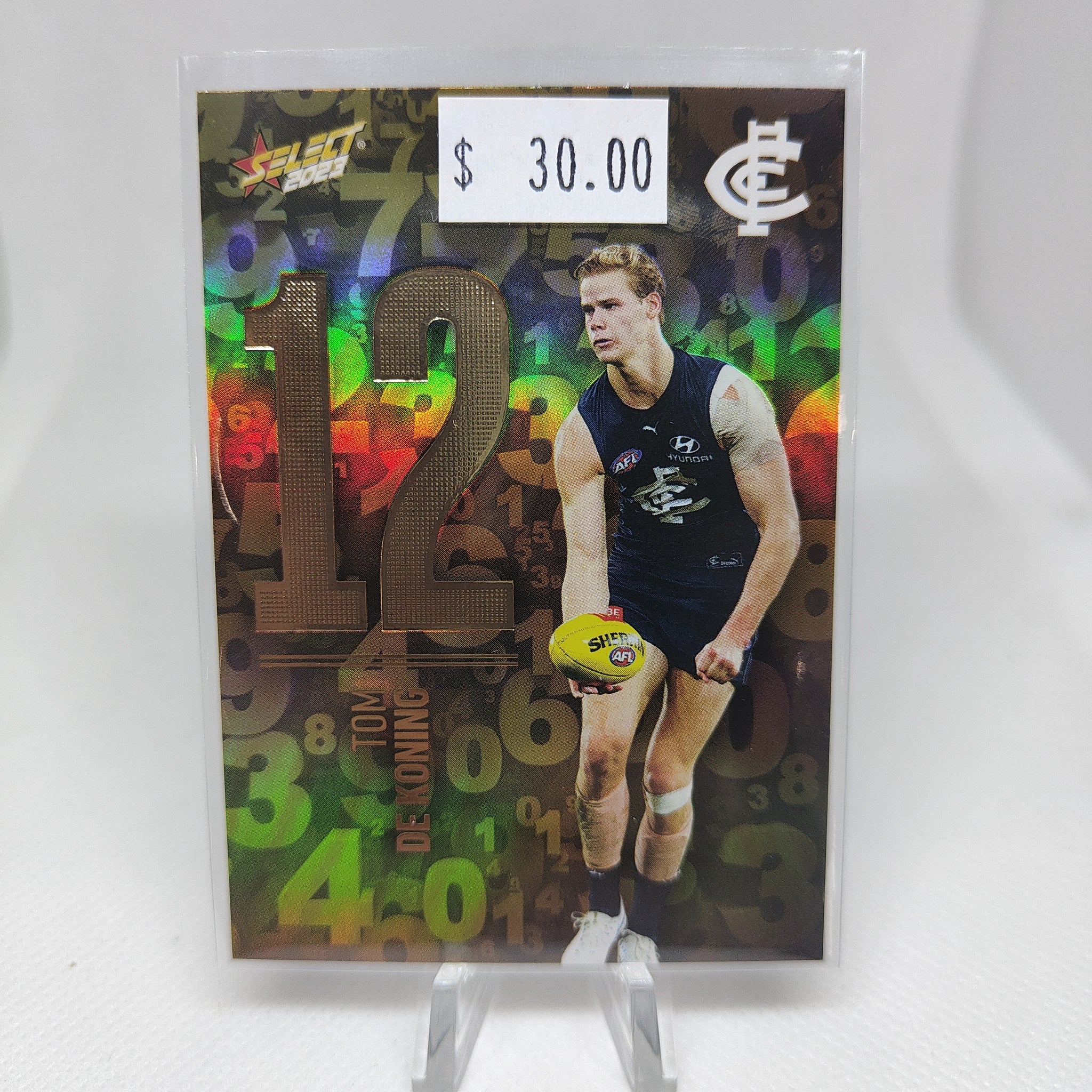 2023 Select Footy Stars Numbers Tom De Koning Carlton 230/255