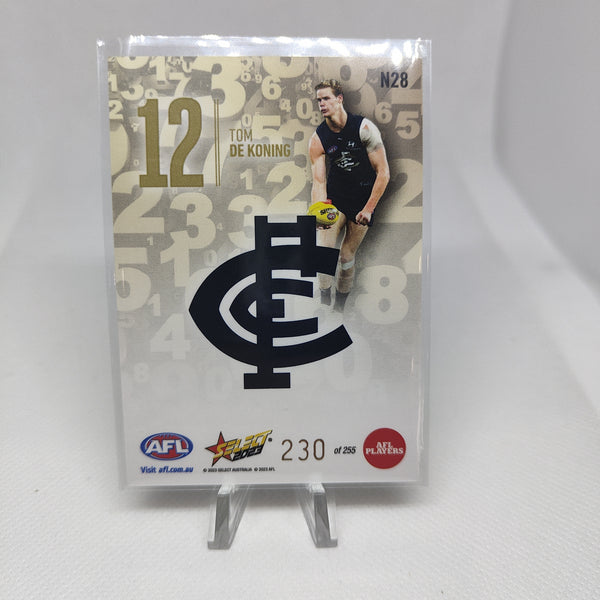 2023 Select Footy Stars Numbers Tom De Koning Carlton 230/255