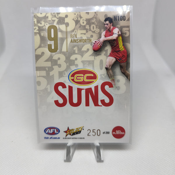 2023 Select Footy Stars Numbers Ben Ainsworth Gold Coast 250/255