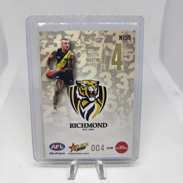2023 Select Footy Stars Numbers Dustin Martin Richmond JUMPER NUMBER 004/255