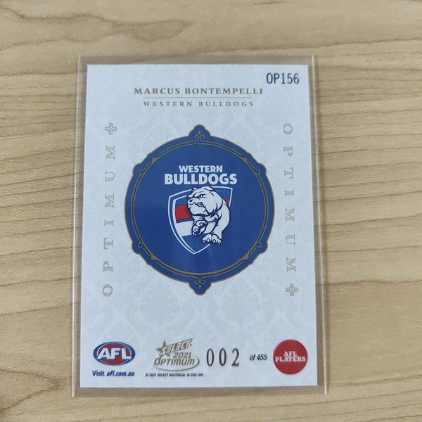 2021 AFL Select Optimum Plus Marcus Bontempelli Western Bulldogs LOW NUMBER No.002/455